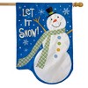 Briarwood Lane Burlap House Flag 40x28 For Outdoor Let It Snow Snowman Applique Winter For Winter House Flag - 2 of 4