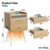 Pinmoco LED Nightstand with Two Drawers, End Table Bedside Table with Charging Station for Bedroom - 4 of 4