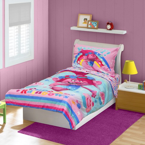 trolls toddler poppy bedding set pink : target