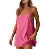 Coolmee Women Workout Romper Dress With Shorts Underneath Sleeveless Spaghetti Straps Athletic Outfits Casual Vacation U Neck Dress - 2 of 4