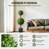 VEVOR Artificial Boxwood Topiary Tree, 36 inch Tall, Double Ball Faux Topiary Trees, Faux Plant w/ Extra Leaves & Pot & Small Decoration,Green - 4 of 4