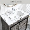 SinCiDo 30" Farmhouse Bathroom Storage Cabinet, Bathroom Dressing Table with Sink, Sliding Barn Door, 3 Drawers and Adjustable Shelves,Light Grey - 3 of 4