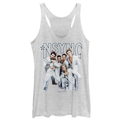 Women's NSYNC Iconic White Suits Racerback Tank Top
