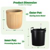 14.5/23 Inch Tall Planters Set of 2, Marble Finish Self Watering Pots for Outdoor & Indoor Plants, Living Room, Home, Office, Patio, Porch, Garden - 4 of 4