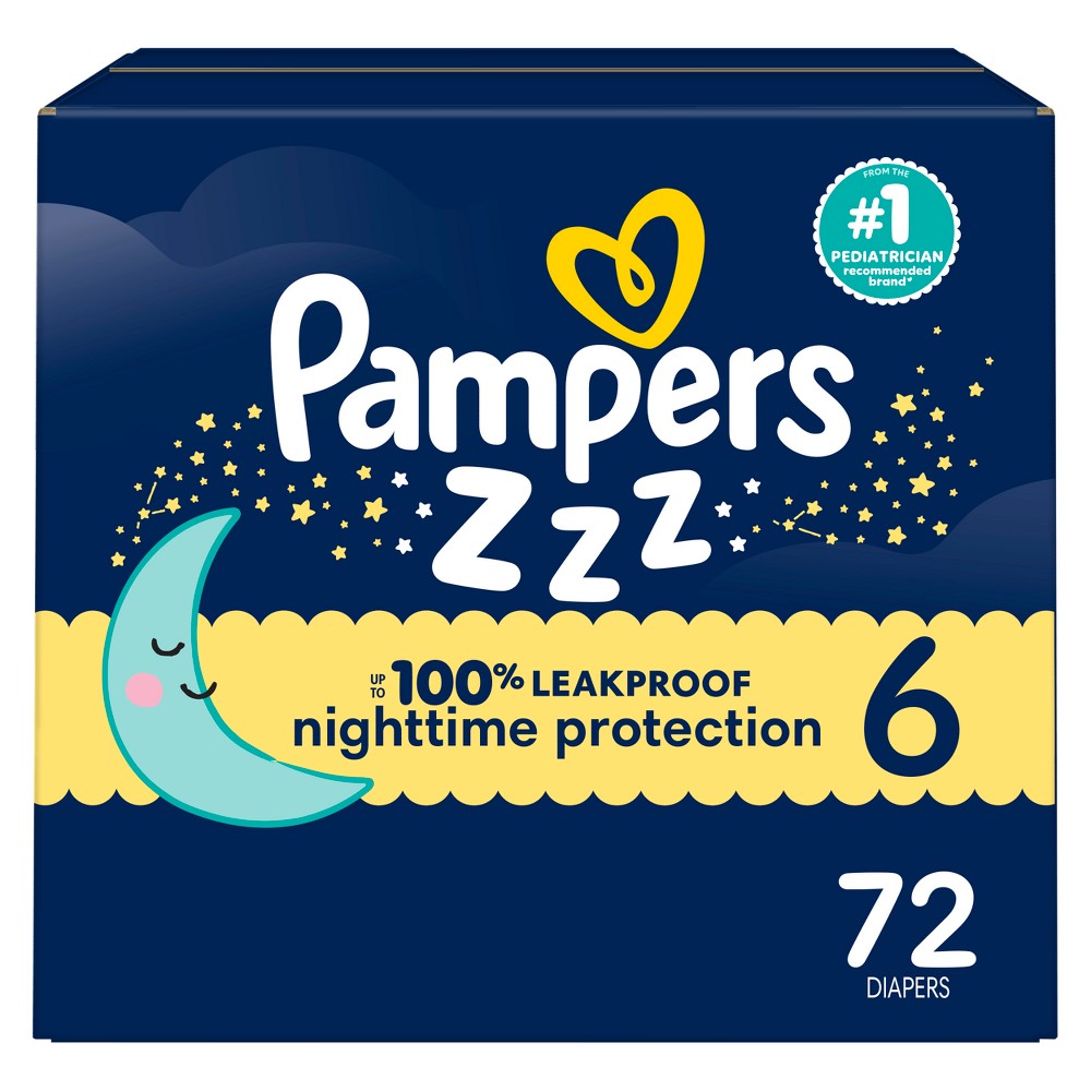 Pampers Swaddlers Overnight Diapers - Size 6 - 72ct
