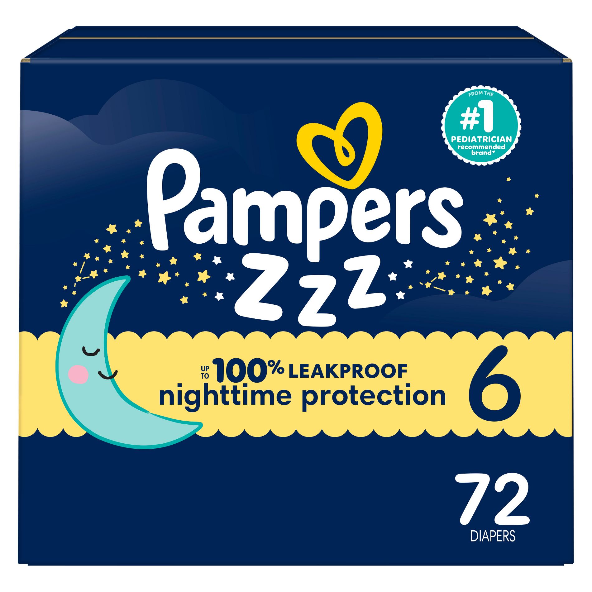 Pampers Swaddlers Overnight Diapers - Size 6 - 72ct