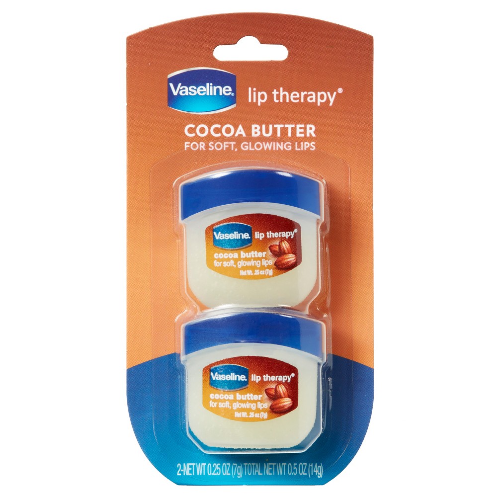 Photos - Cream / Lotion Vaseline Lip Therapy Cocoa Butter Twin Pack - 2ct/0.5oz 