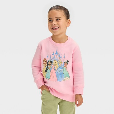 Toddler Girls' Disney Princess Fleece Pullover - Pink 2T