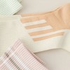 Anna-Kaci Women's 2-Pair Ribbed Crew Socks with Contrast Toe and Heel Design and Abstract Knit Pattern - 2 of 3