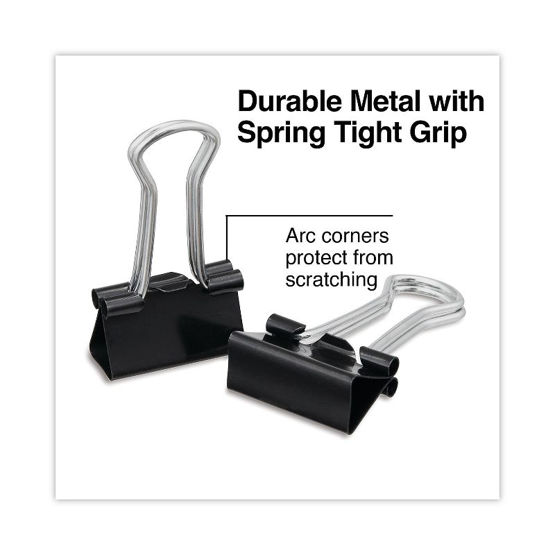 UNIVERSAL Small Binder Clips 3/8" Capacity 3/4" Wide Black 12/Box 10200, 3 of 10