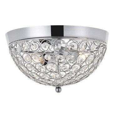 Taye Chrome and Glass 2-Light Flush Mount