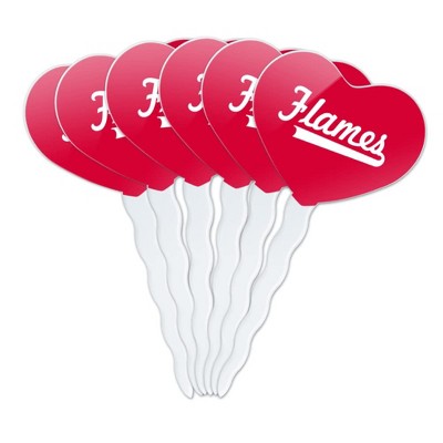 UIC Secondary Logo Heart Love Cupcake Picks Toppers Decoration Set of 6