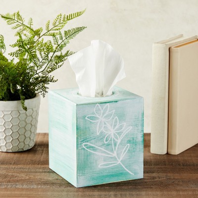 Unfinished Pine Wood Tissue Box Cover for DIY Crafts