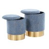 Sapphtopaz Modern Nesting Ottoman with Storage Upholstered Versatile Storage Ottoman Vanity Stool for Living Room,Bedroom - 4 of 4