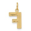 Black Bow Jewelry 14k Yellow Gold, Julia Collection, Small Satin Block Initial F Pendant - 3 of 4