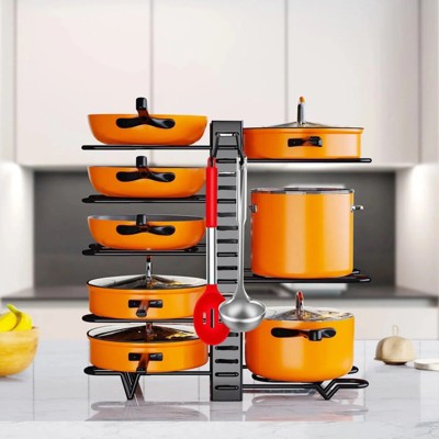 LunaLulinlk Upgraded 8-Tier Pot and Dish Organizer for Kitchen Cabinets