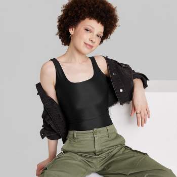 Women's Seamless Fabric Bodysuit - Wild Fable™ Olive Green XXS