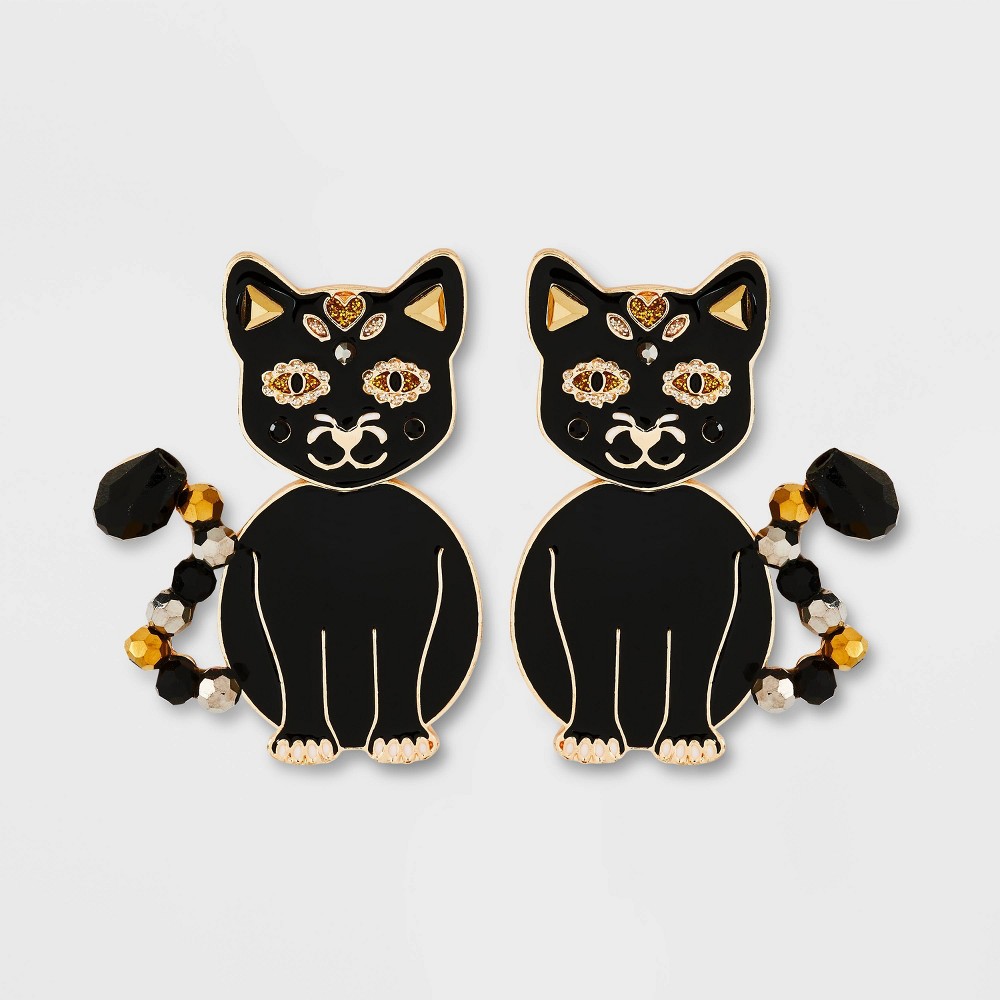 sugarfix by baublebar 'good omen' statement halloween earrings - black