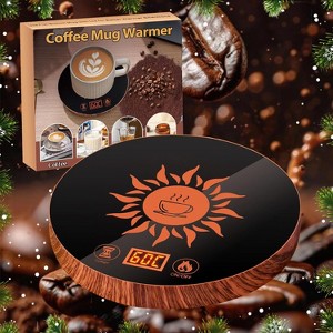 FAAYFIAN Coffee Mug Warmer for Desk with Auto Shutoff, 2 Temp Settings & 1¨C12H Timer, Wood Grain Coffee Cup Warmer for Home & Office - 1 of 4