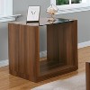 Glena Tempered Glass Insert End Table Dark Walnut - miBasics - 2 of 4