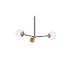 Elegant Lighting Briggs 32 inch pendant in black and brass with clear shade - 3 of 4