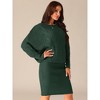 Seta T Women's Long Batwing Sleeve Cable Knit Chunky Pullover Sweater Dress - 2 of 4