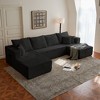 133.86" Cloud Modular U-Shaped Sectional Sofa with Ottoman, Soft Corded Fabric, Deep Seat Frameless Couch, High-Density Foam, No Assembly Required - 4 of 4