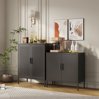 NicBex No Locked File Cabinet with 2 Doors and 2 Adjustable Shelves,Office Cabinet with Metal Handles,Filing Cabinet for Home Office