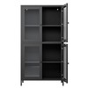 Maliang Classic Metal Storage Cabinet, Display Cabinet with 4 Glass Doors & 4 Shelves - Black - 3 of 4