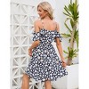Clearlove Maternity Nursing Dress Womens Strap Ruffle Sleeve Daisy Printed A-Line Tiered Flowy Swing Dress - 4 of 4