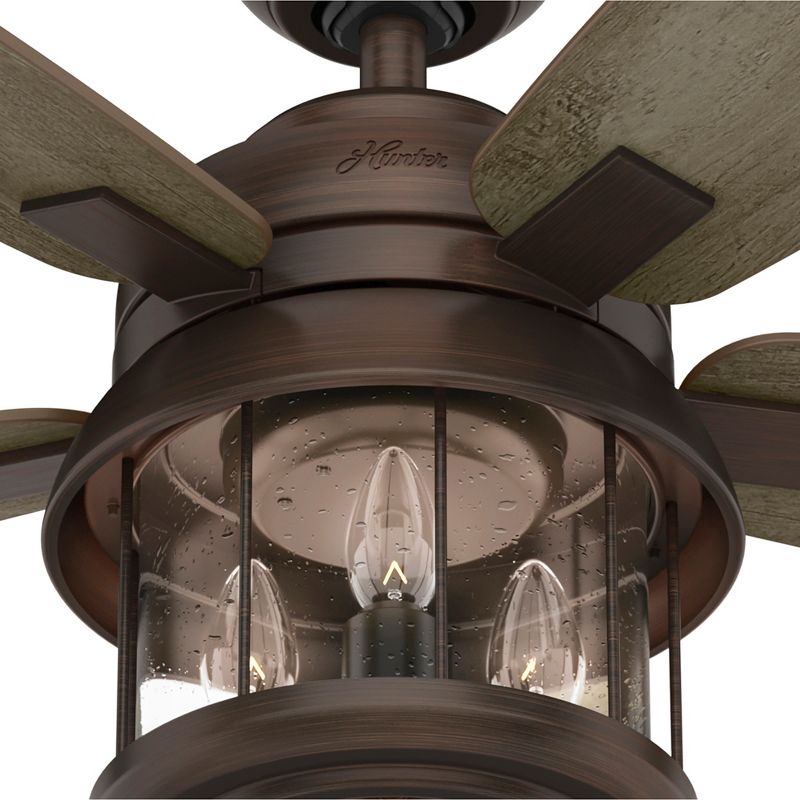 52" Coral Bay Damp Rated Ceiling Fan with Light Kit and Handheld Remote (Includes LED Light Bulb) - Hunter Fan, 5 of 17