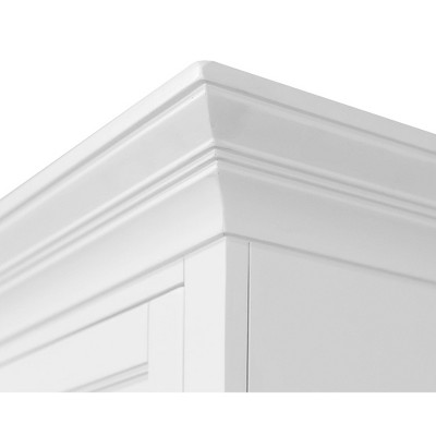 White Modern Wood China Cabinet with Glass Doors