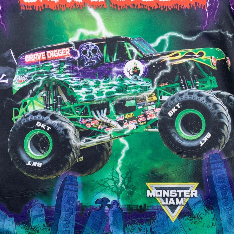 Monster Jam Grave Digger El Toro Loco Mohawk Warrior Maximum Destruction Monster Truck T-Shirt Toddler to Big Kid, 4 of 9
