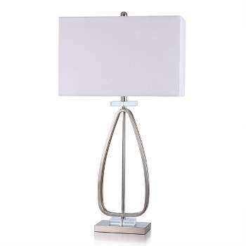 Brushed Steel with Clear Acrylic Accent Table Lamp - StyleCraft