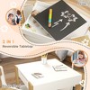 Lirago Kids Wood Table and 2 Chairs Set Children Activity Table Toddler Furniture Set with Reversible Blackboard Storage and Bookshelves Brown - 3 of 4