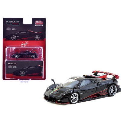 Pagani Imola Nero Oro Black Metallic with Italian Flag Stripes "Global64" Series 1/64 Diecast Model Car by Tarmac Works
