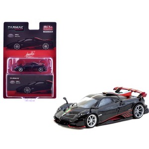 Pagani Imola Nero Oro Black Metallic with Italian Flag Stripes "Global64" Series 1/64 Diecast Model Car by Tarmac Works - 1 of 3