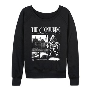 Women's - The Conjuring - Conjuring Zine Lightweight French Terry Wide Neck Long Sleeve Graphic Shirt - 1 of 4