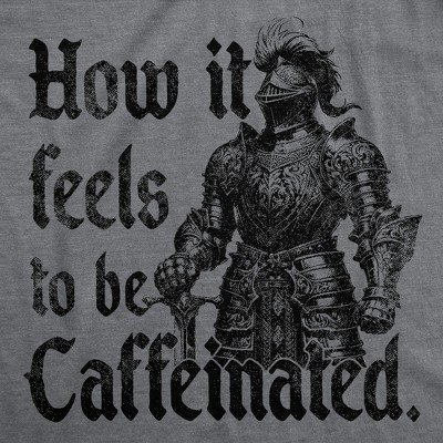 Мужские футболки Crazy Dog T-Shirts, Inc. Mens Funny T Shirts How It Feels to Be Caffeinated Sarcastic Knight Graphic Novelty Tee for Men - Crazy Dog Men's T Shirt For Coffee Lovers Dark S — фото 2
