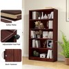 Lirago Adjustable 5-Shelf Wooden Bookcase-Freestanding Home Office and Living Room Storage Red 11.6"Wx33"Lx60"H - 3 of 4