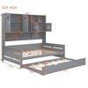 Twin/Full Size Daybed with Twin Size Trundle and All-in-One Cabinet and Shelf-ModernLuxe - 3 of 4