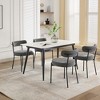 Mid-Century Dining Chairs Set of 2, Boucle Dining Room Chairs, Round Upholstered Chairs with Adjustable Legs - 3 of 4