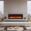 50" Ultra-Thin Smart Electric Fireplace Heater-Wall/Recessed Dual Mount,12 Flame Colors+Log/Crystal Set,Remote w/8HR Timer&750/1500W Efficient Heat - 2 of 4