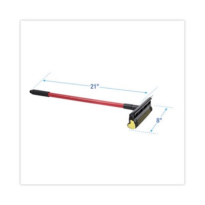 General-Duty Red and Black Metal Handle Squeegee with 8" Sponge Blade