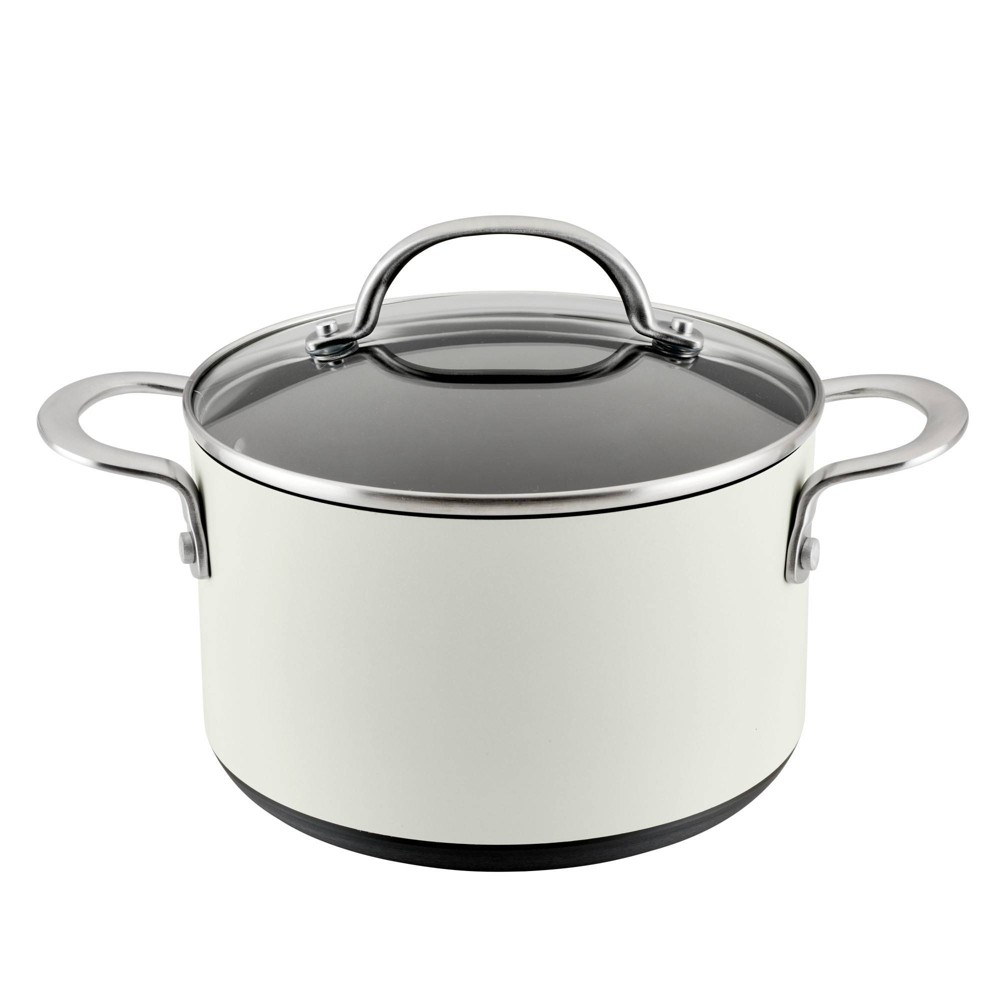 Anolon Achieve 4qt Hard Anodized Nonstick Saucepot with Lid Cream