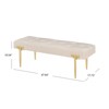 FONTOI French Upholstered Ottoman with Roman Column Feet, Bedside Bench for Living Room Bedroom Entryway, Beige, 17.71"*16.54"*42.12" - 3 of 4
