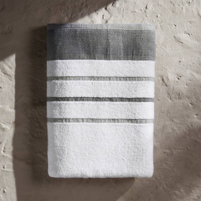 Grey Striped Hand Towel