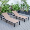 LeisureMod Marlin Patio Chaise Lounge Chair With Black Aluminum Frame Set of 2 - 2 of 4