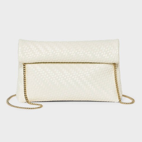A New Day Woven Fold Over Clutch - A New Day™ Off-White