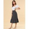 INSPIRE CHIC Women's Chiffon Elastic Waist Ruffle Tiered Flowy Midi Floral Printed Skirts - 3 of 4